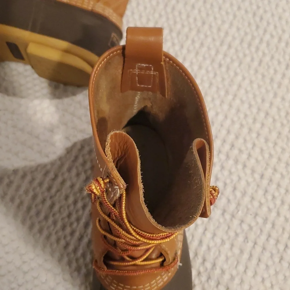 L.L. Bean Tan & Brown Rain/Snow Boots/Sturdy Sole & Comfortable (30)